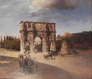 Oswald achenbach Constantine's Triumphal Arch in Rome oil painting